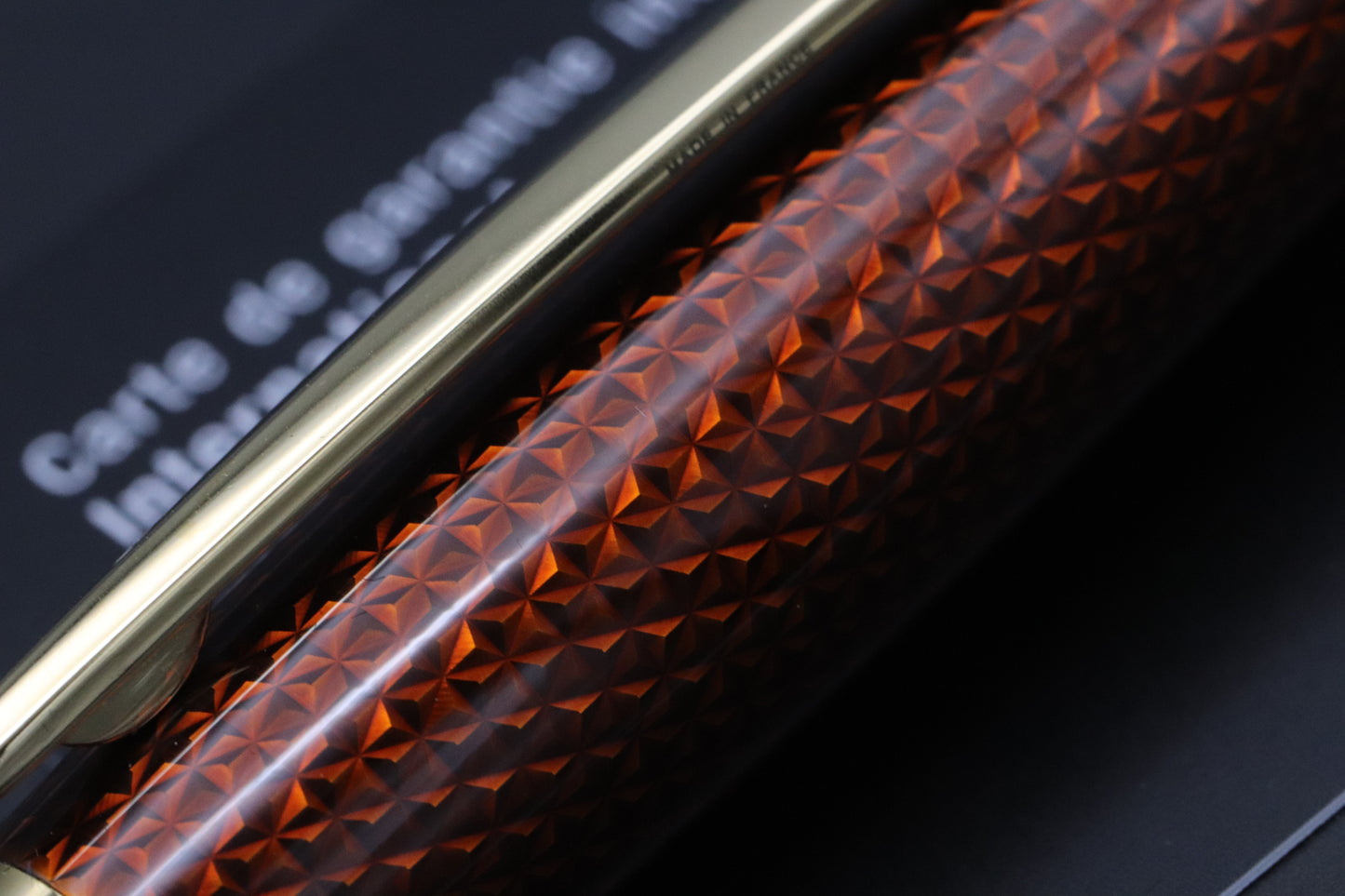 S.T. Dupont Line D Large Amber Guilloche Fountain Pen