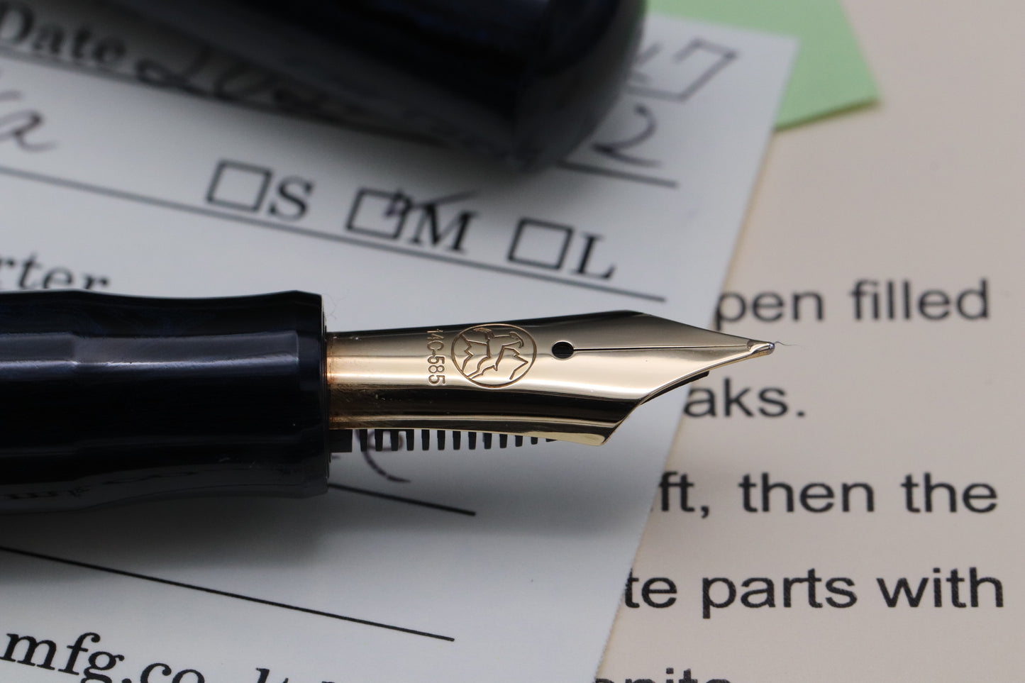 Eboya Kyouka Medium Size Shinkai Blue Ebonite Fountain Pen