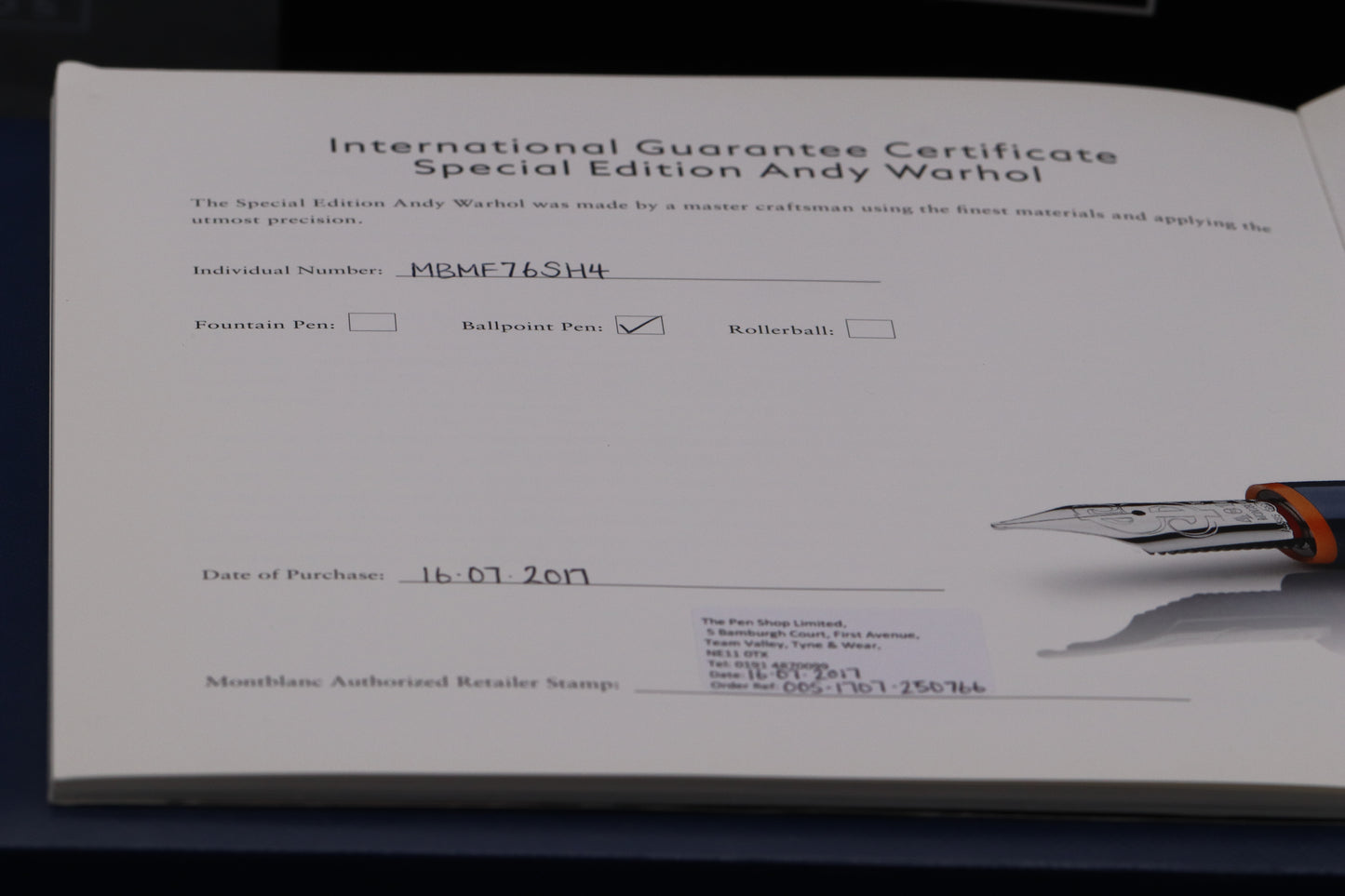 Montblanc Great Characters Andy Warhol Special Edition Ballpoint Pen