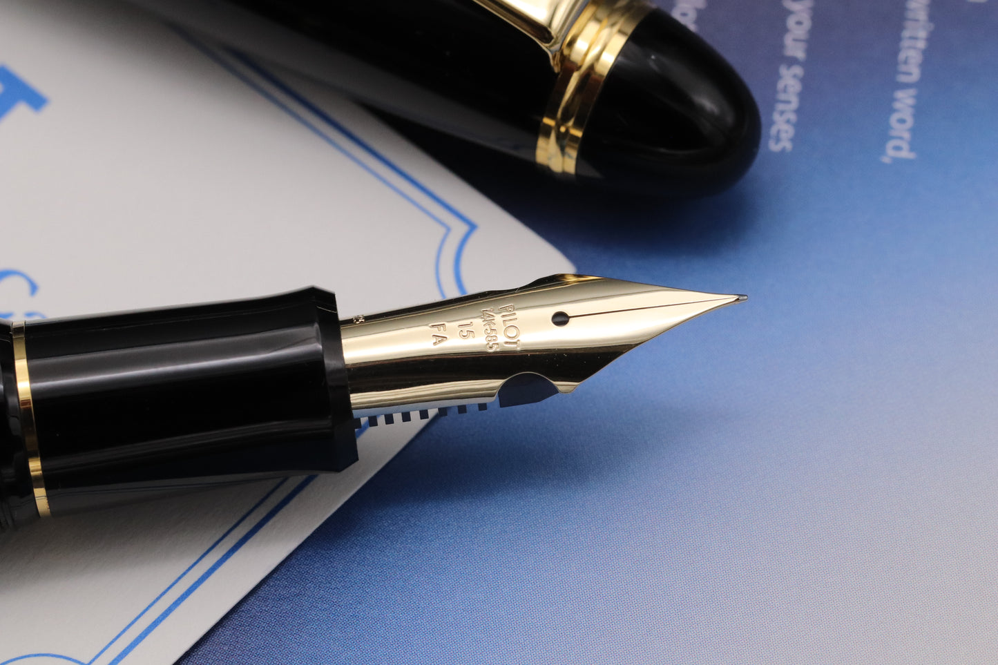 Pilot Custom 743 Black Fountain Pen - FA Nib