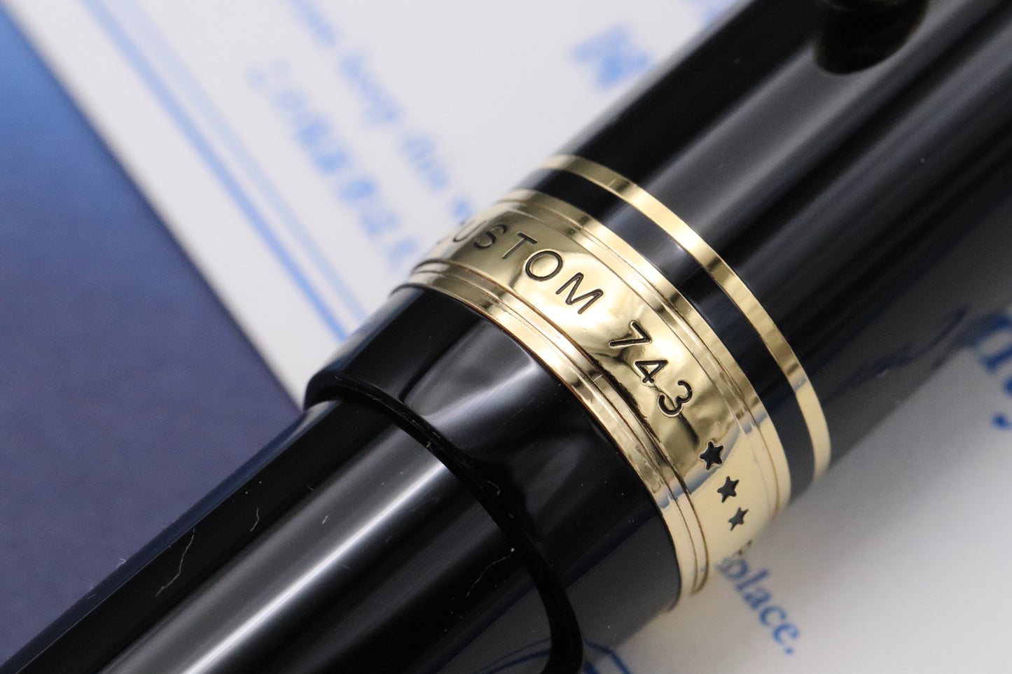 Pilot Custom 743 Black Fountain Pen - FA Nib
