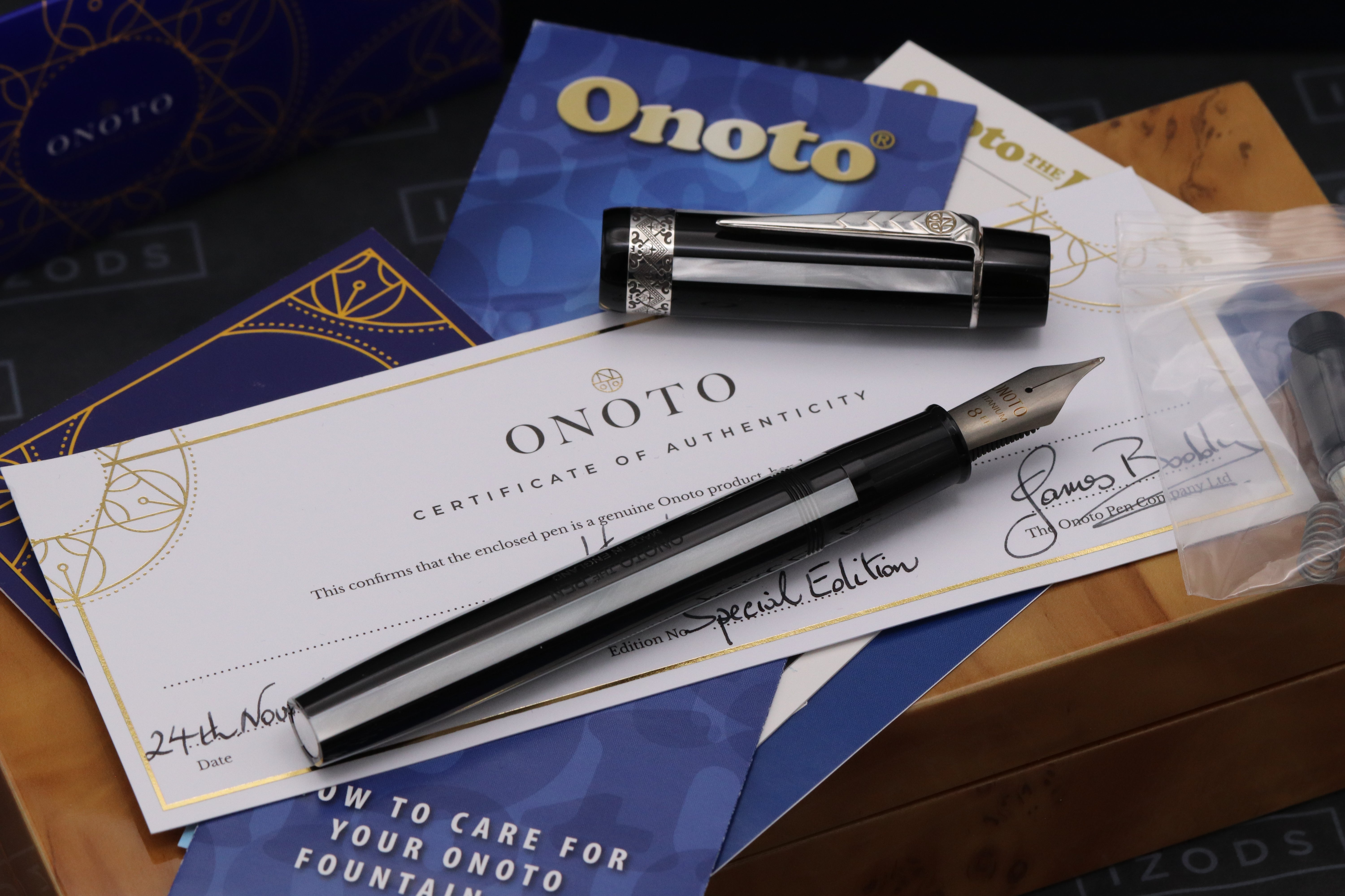 Onoto Hamlet Plunger Filler Fountain Pen with Rollerball Section