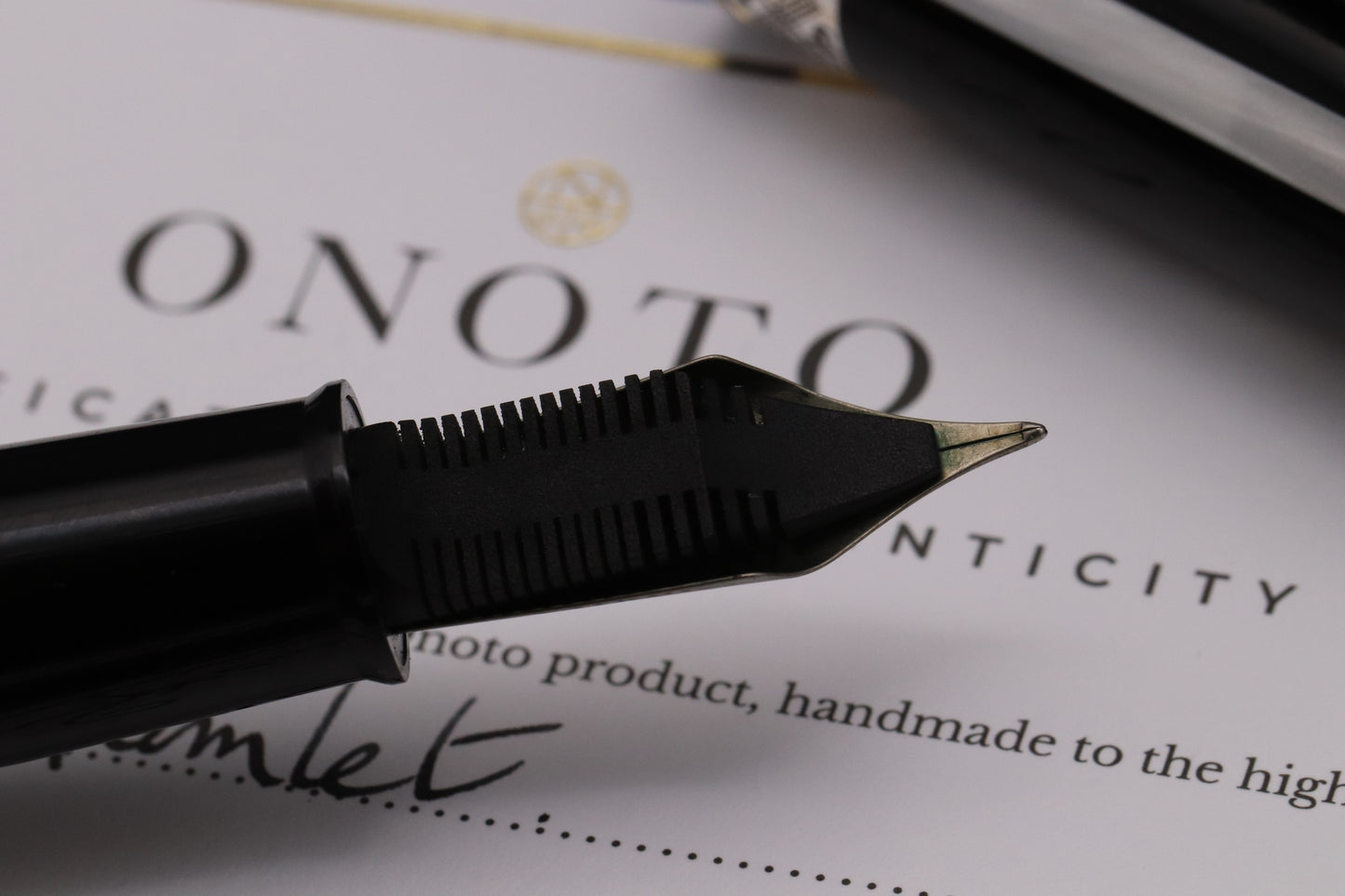 Onoto Hamlet Plunger Filler Fountain Pen with Rollerball Section - #8 Ti EF Nib