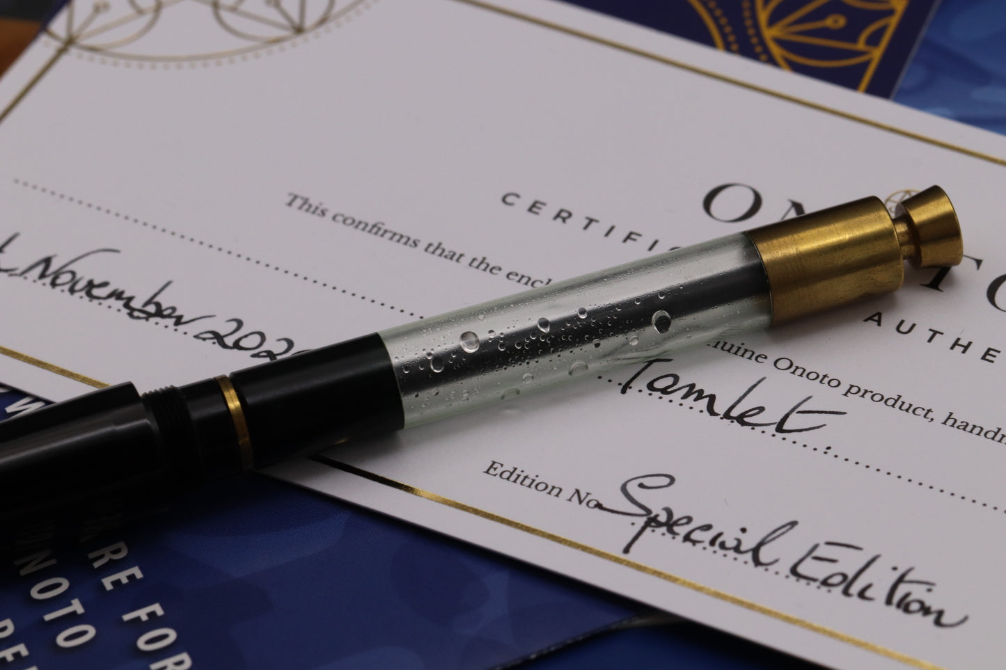 Onoto Hamlet Plunger Filler Fountain Pen with Rollerball Section - #8 Ti EF Nib