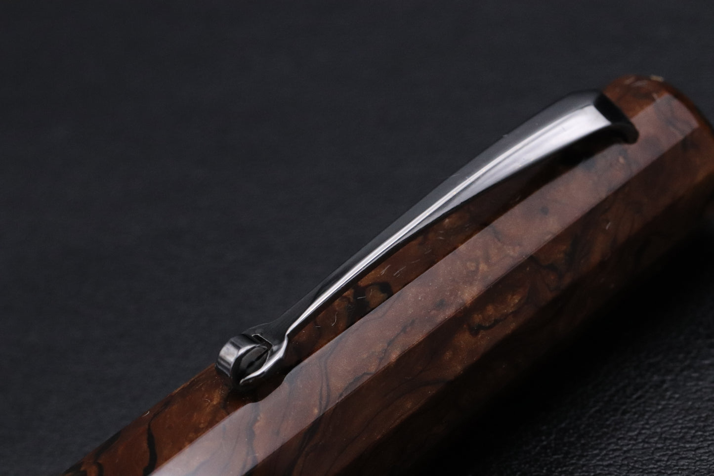 Omas Paragon Burlwood Celluloid Ruthenium Fountain Pen