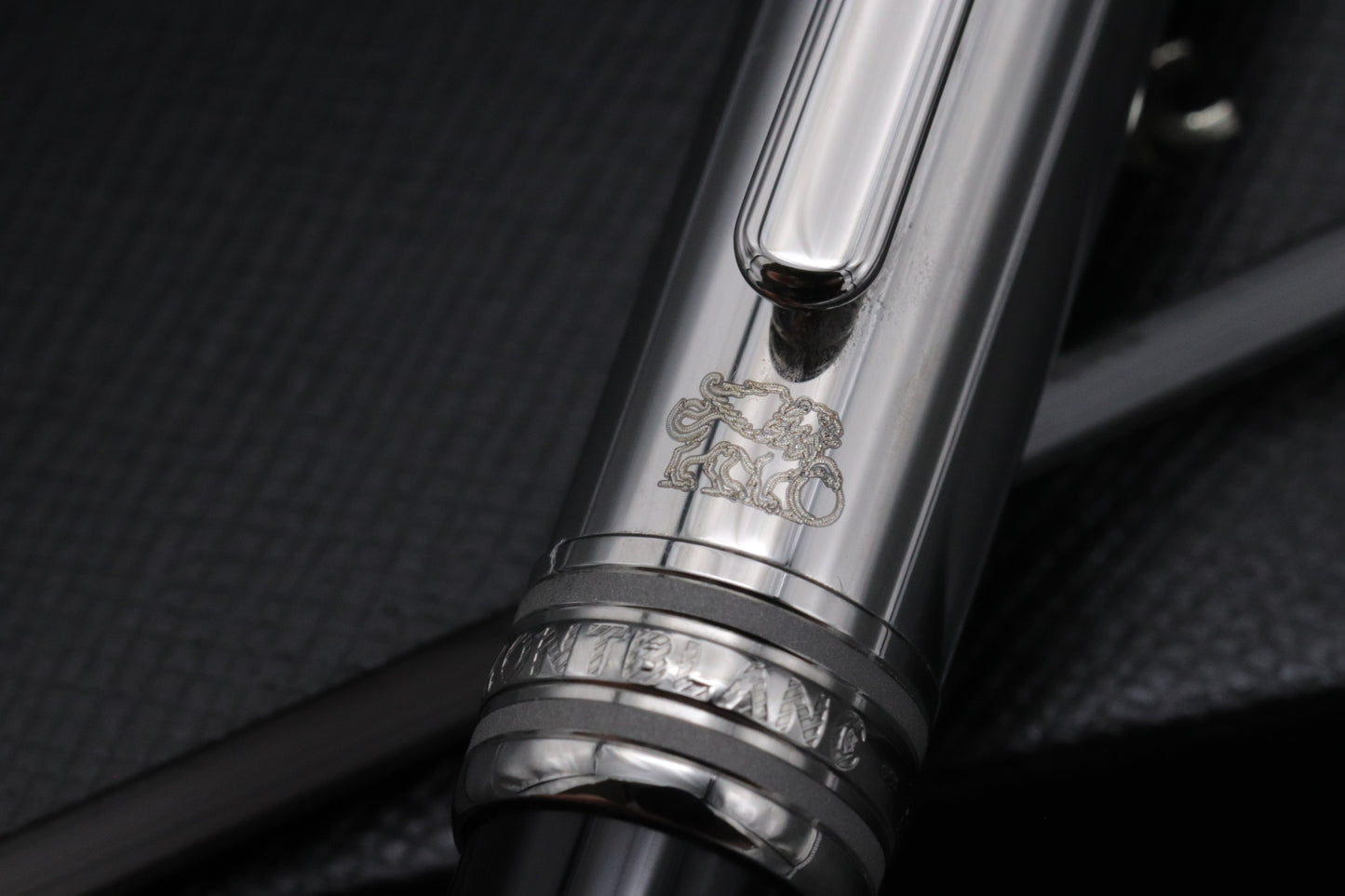 Montblanc Meisterstuck 164 Classique Steel Doue Ballpoint Pen - SJP Logo