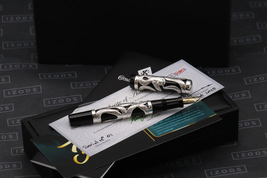 Conway Stewart The Snake Pen Henry Simpole Sterling Silver Emerald Fountain Pen