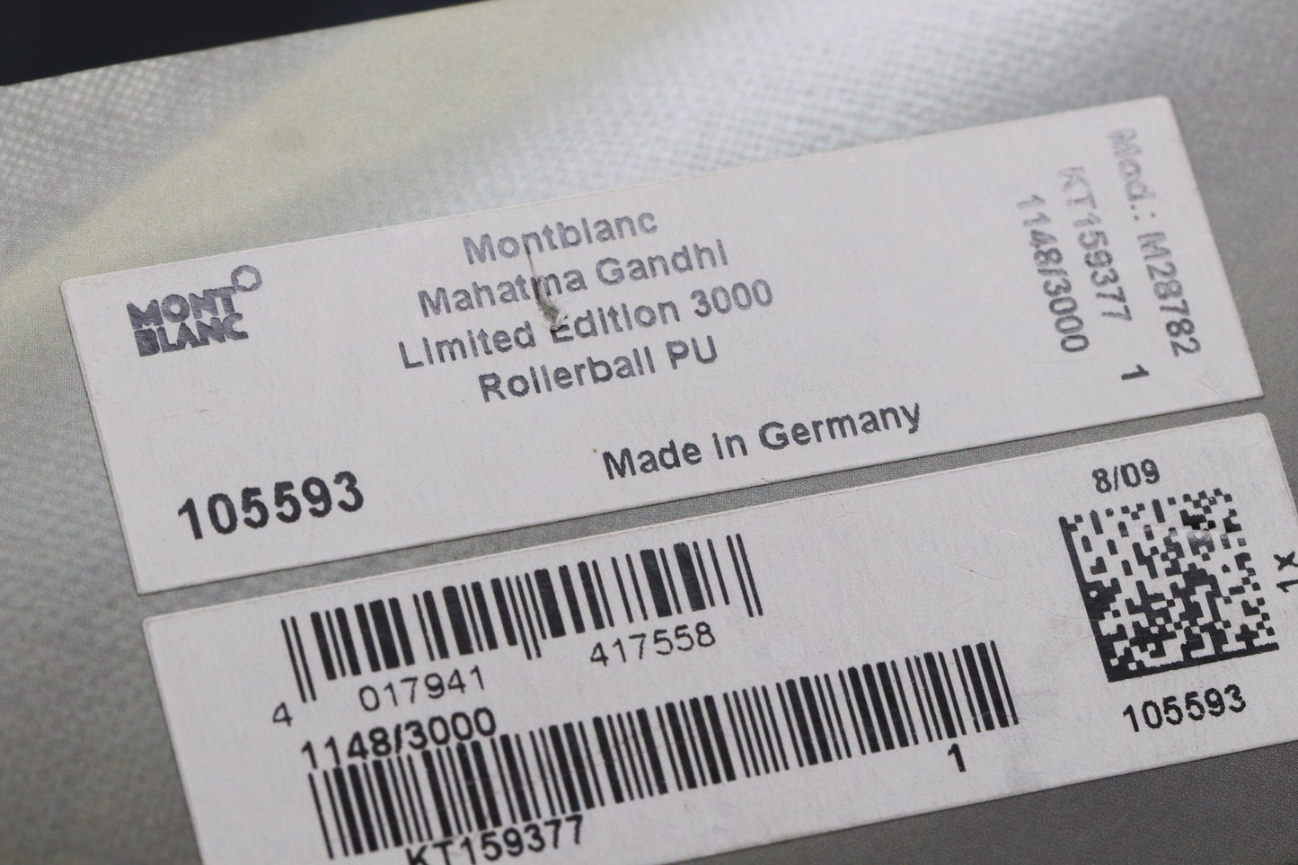 Montblanc Great Characters Mahatma Gandhi 3000 LE Rollerball Pen - UNUSED