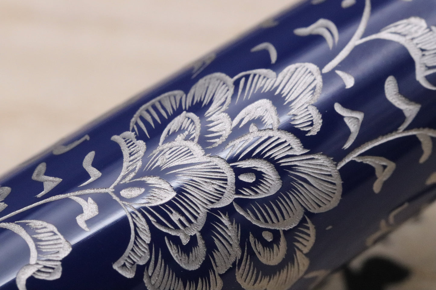 Nakaya Naka-ai Chinkin Housoge Kikyo & Platinum Fountain Pen