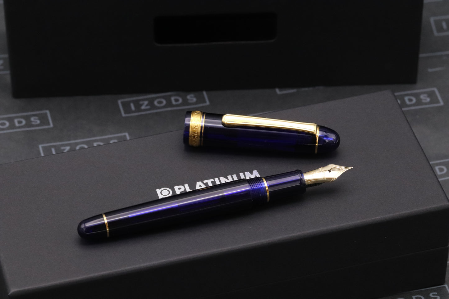 Platinum 3776 Chartres Blue GT Fountain Pen - F Nib - UNUSED
