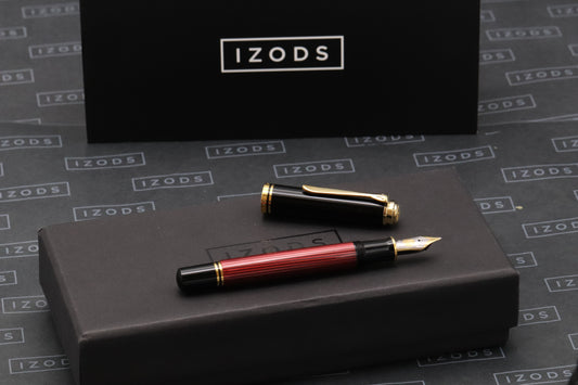 Pelikan Souveran M800 Red Black Fountain Pen - Transparent Barrel