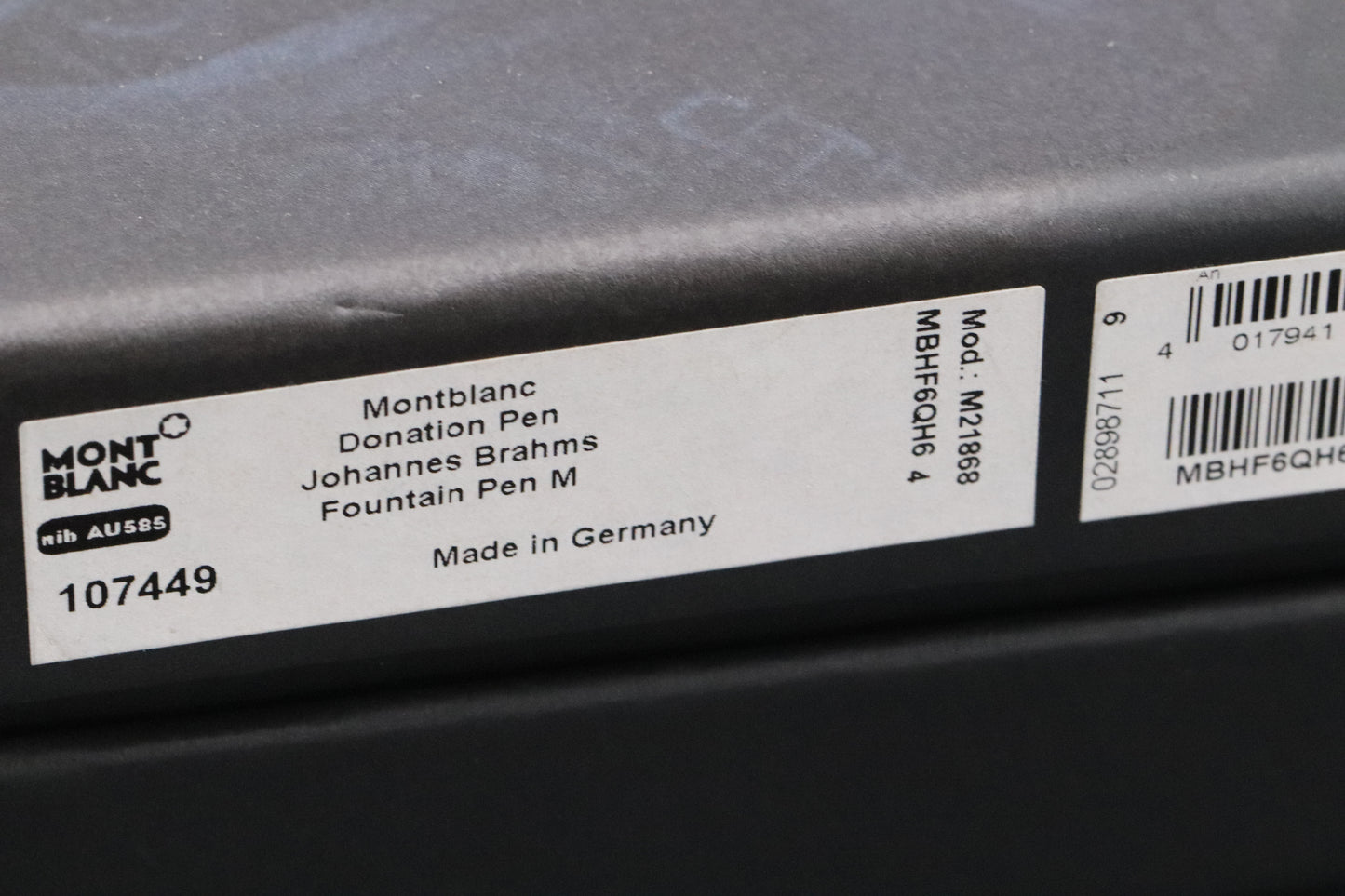 Montblanc Donation Series Johannes Brahms Special Edition Fountain Pen - UNUSED