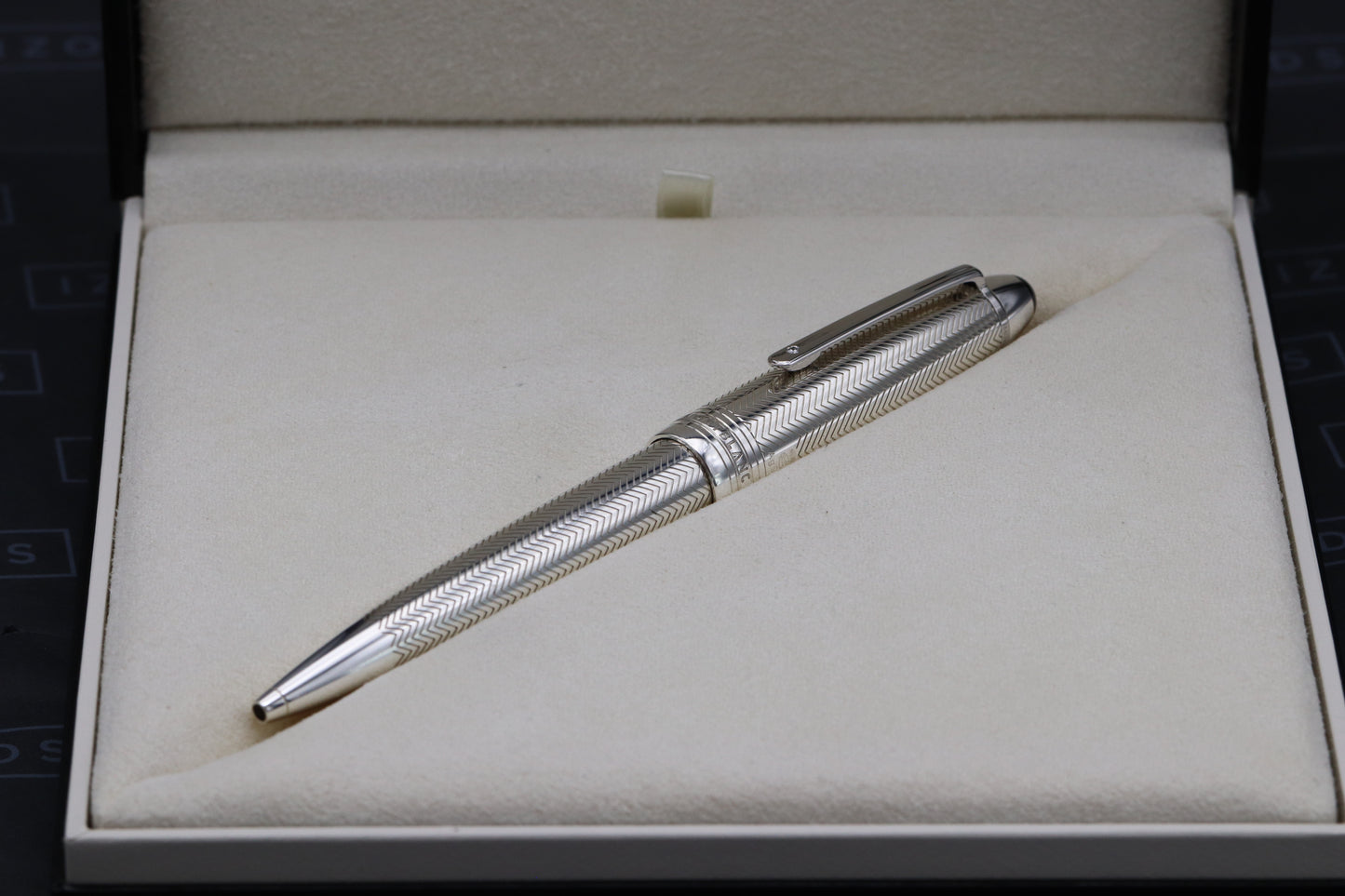 Montblanc Meisterstuck 161 LeGrand Silver Barley Diamond Ballpoint Pen