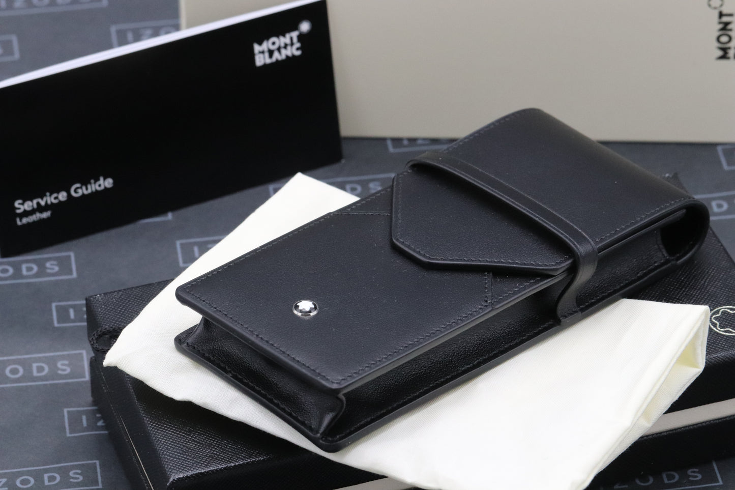 Montblanc Meisterstuck Three Pen Black Leather Pouch