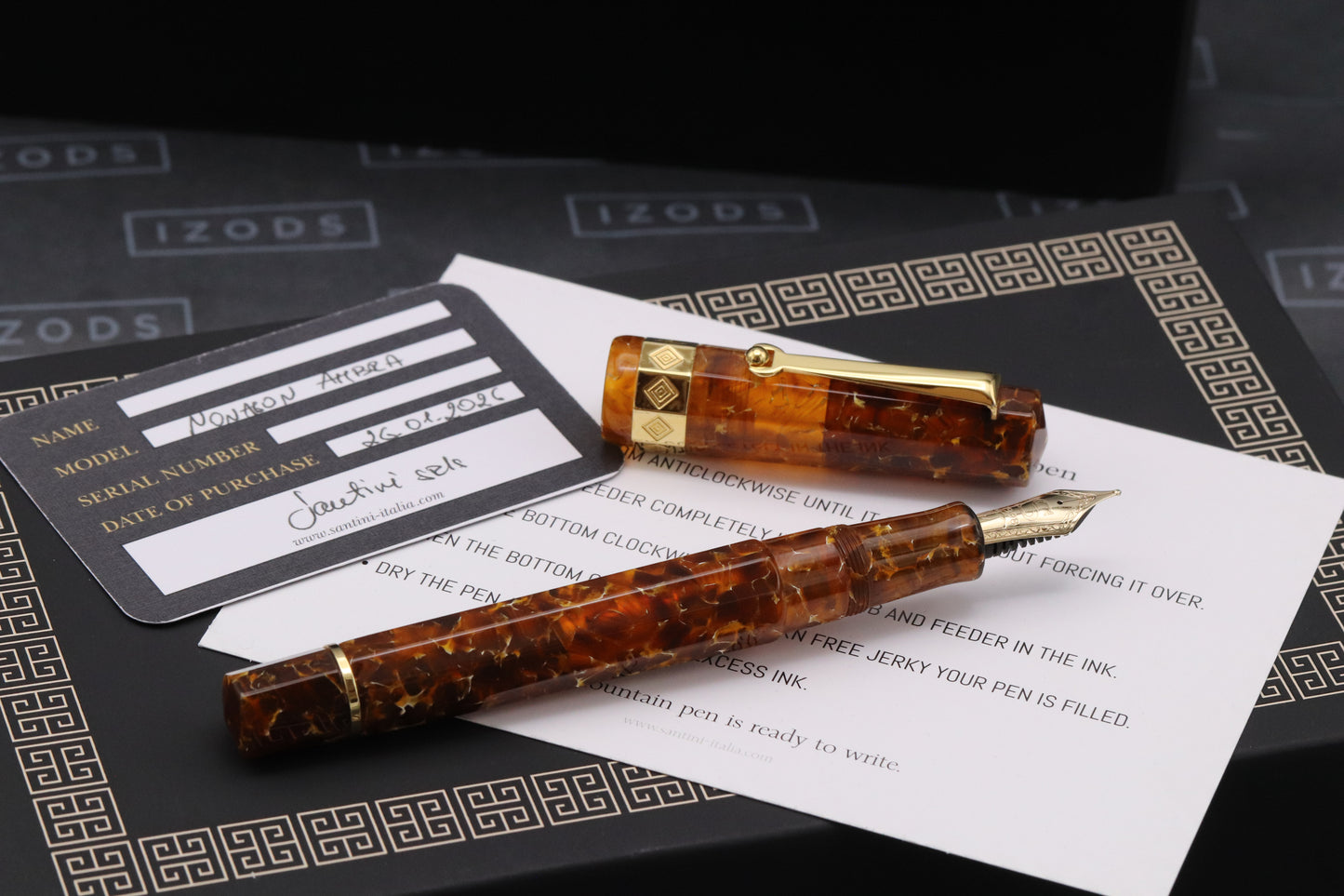 Santini Nonagon Faceted Ambra Fountain Pen