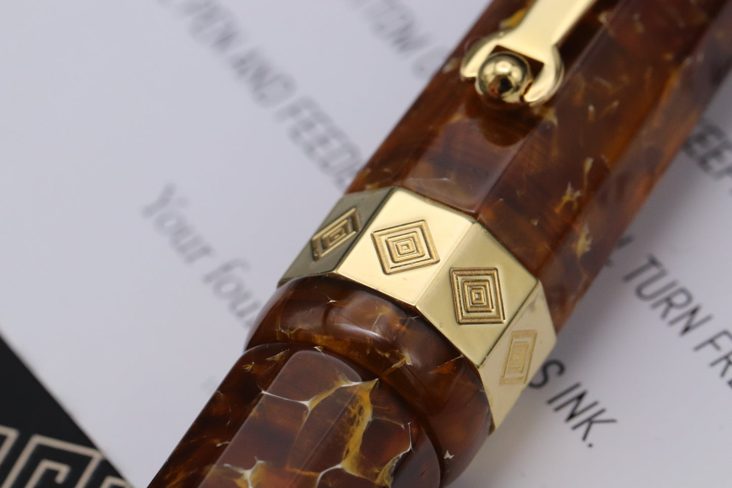 Santini Nonagon Faceted Ambra Fountain Pen