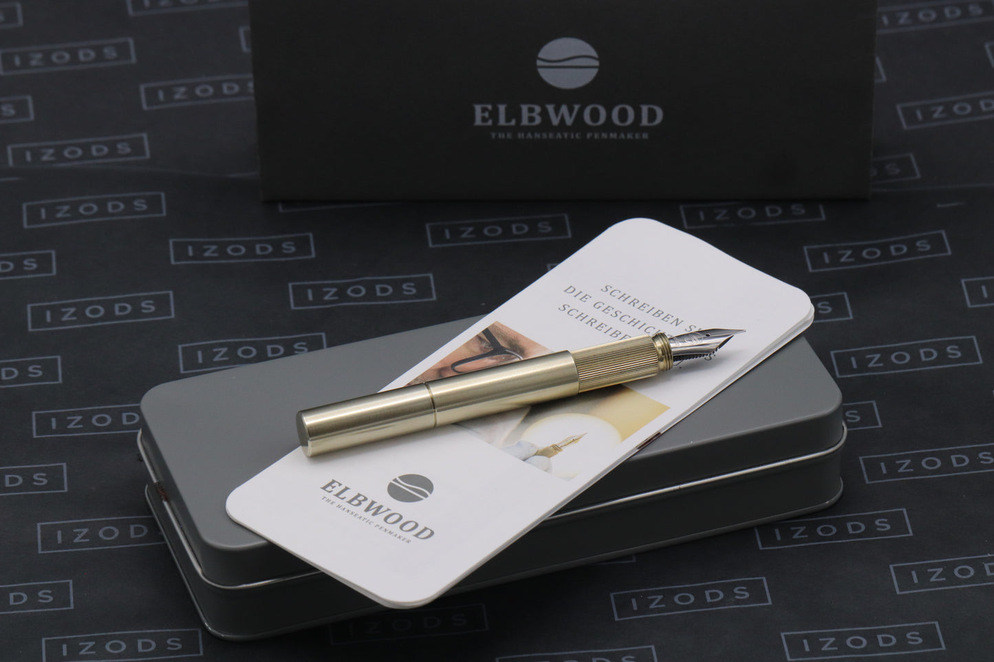 Elbwood PocketMaster Brushed Nickel Silver Fountain Pen - 18k EF Nib