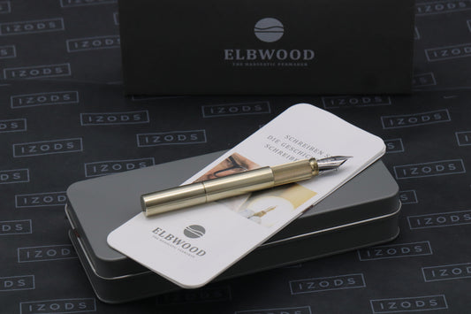 Elbwood PocketMaster Brushed Nickel Silver Fountain Pen - 18k EF Nib