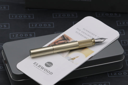 Elbwood PocketMaster Brushed Nickel Silver Fountain Pen - 18k EF Nib