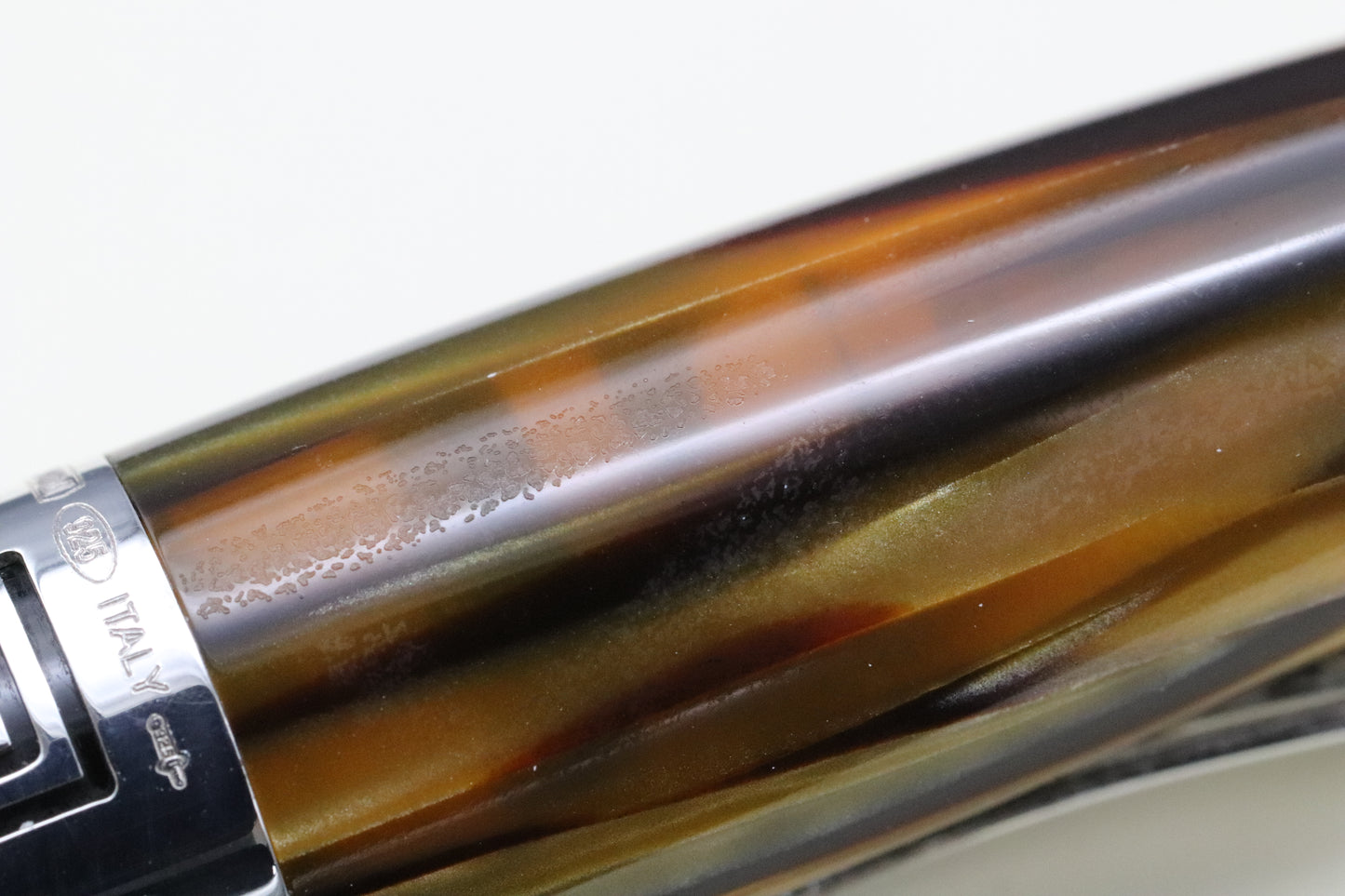 Montegrappa Extra 1930 Turtle Brown Celluloid Fountain Pen - Scroll Style Nib