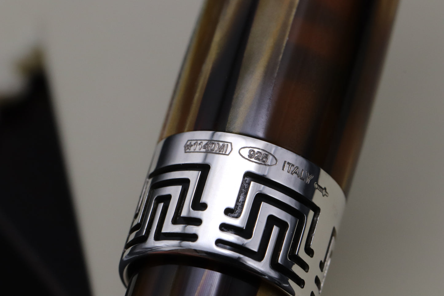 Montegrappa Extra 1930 Turtle Brown Celluloid Fountain Pen - Scroll Style Nib