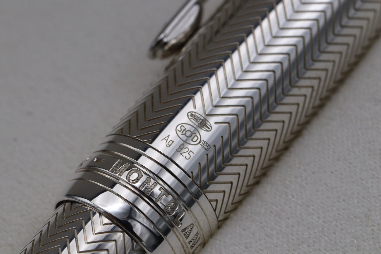 Montblanc Meisterstuck 146 LeGrand Silver Barley Diamond Fountain Pen - UNUSED