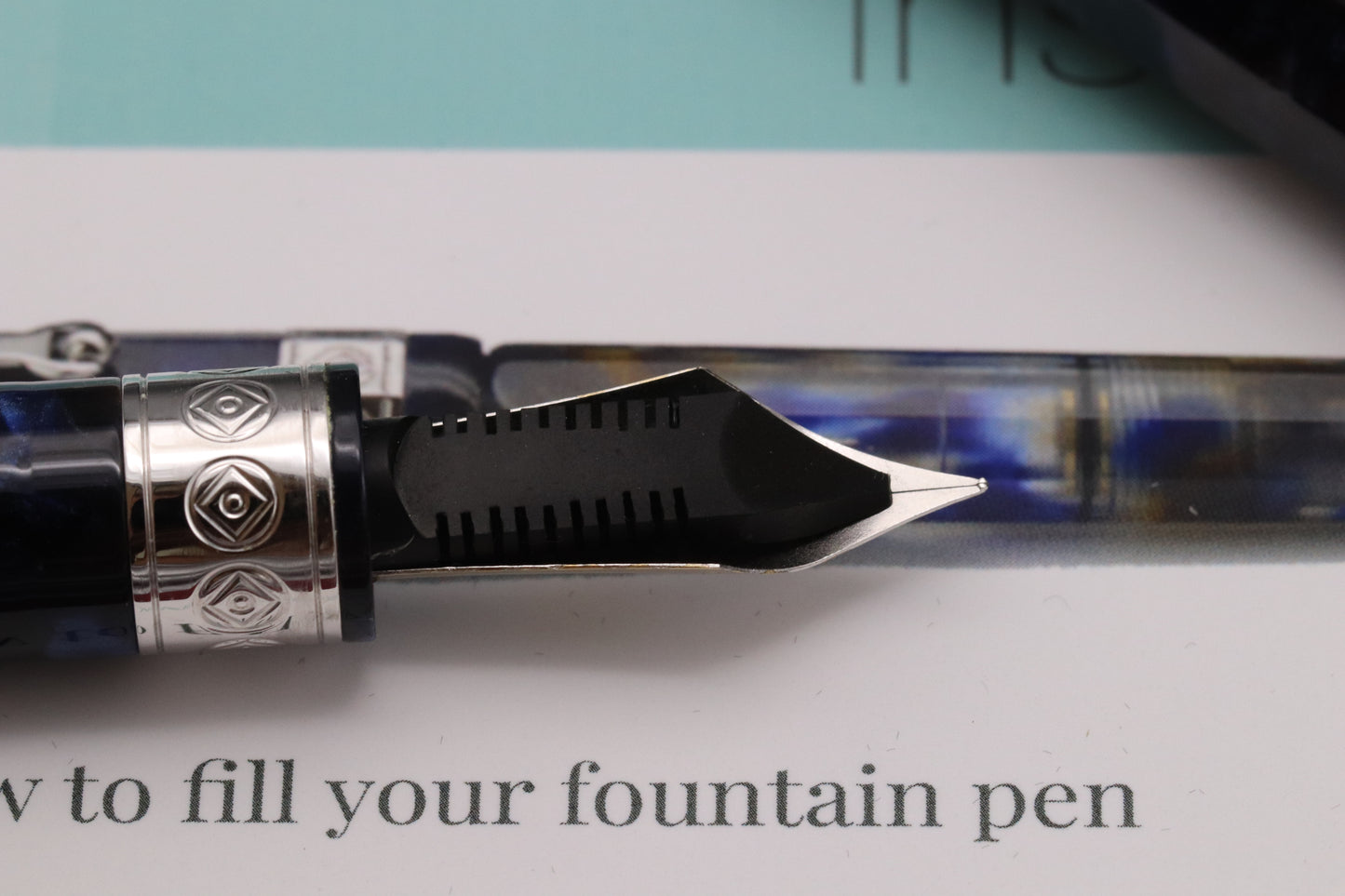 Santini Vacuum Ink Indaco LE98 Fountain Pen - #8 Fine Nib - UNUSED