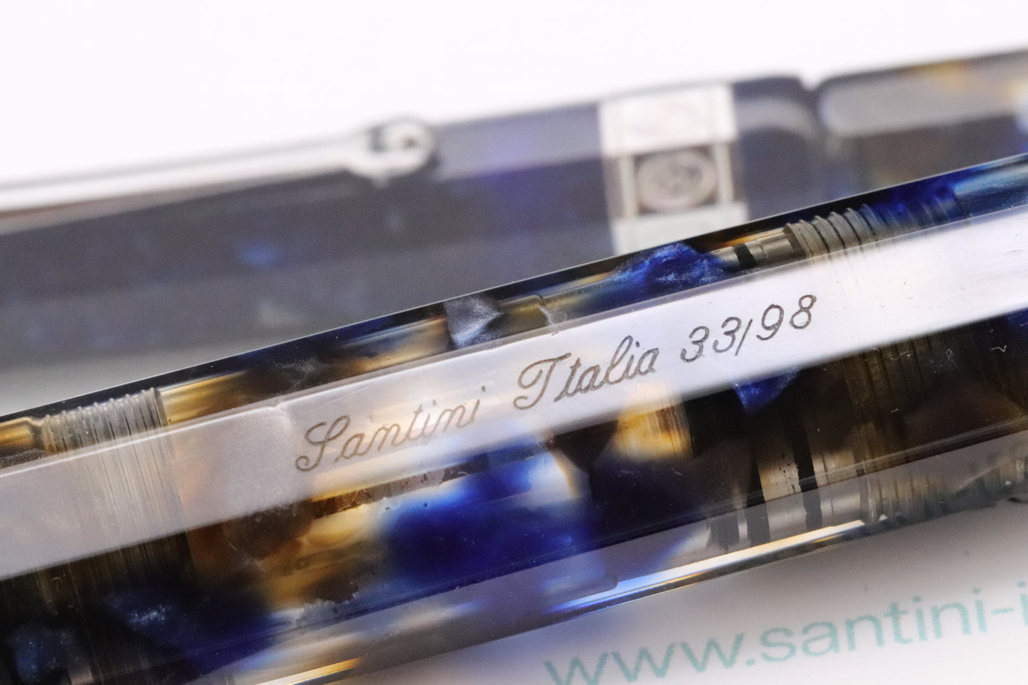 Santini Vacuum Ink Indaco LE98 Fountain Pen - #8 Fine Nib - UNUSED