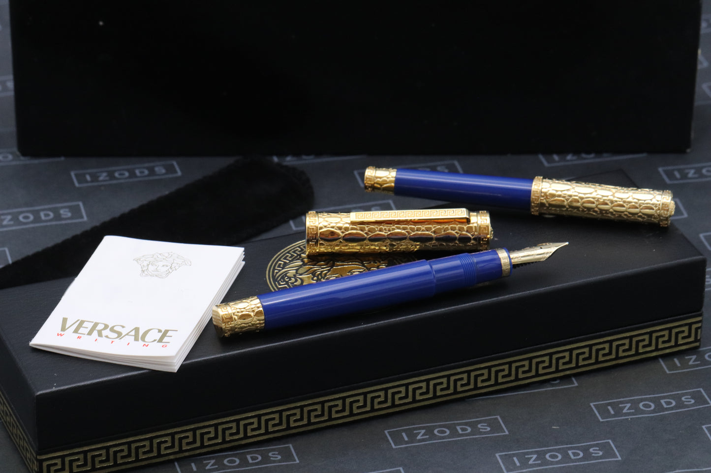 Omas for Gianni Versace Blue Gold Fountain Pen and Ballpoint Pen Set - UNUSED