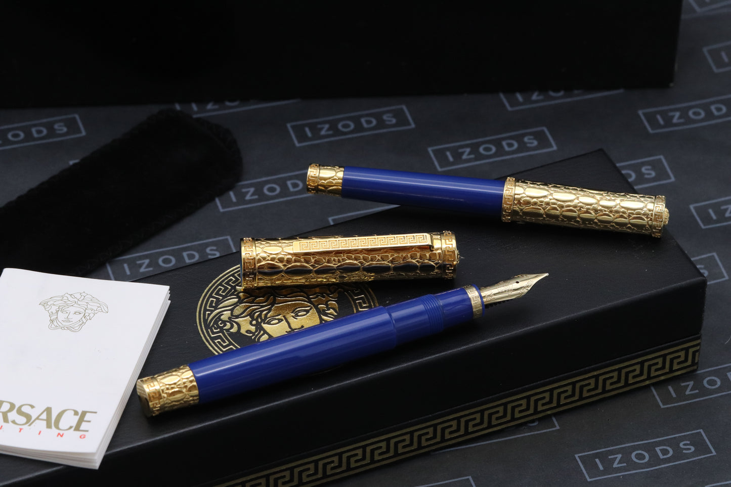 Omas for Gianni Versace Blue Gold Fountain Pen and Ballpoint Pen Set - UNUSED