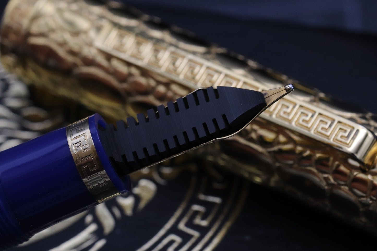 Omas for Gianni Versace Blue Gold Fountain Pen and Ballpoint Pen Set - UNUSED
