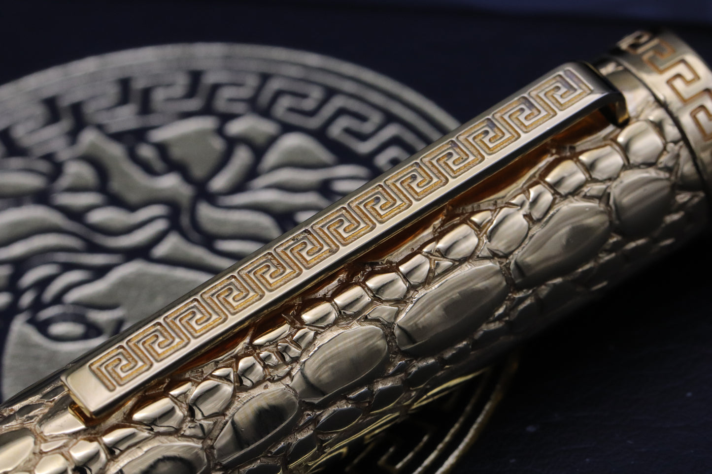 Omas for Gianni Versace Blue Gold Fountain Pen and Ballpoint Pen Set - UNUSED