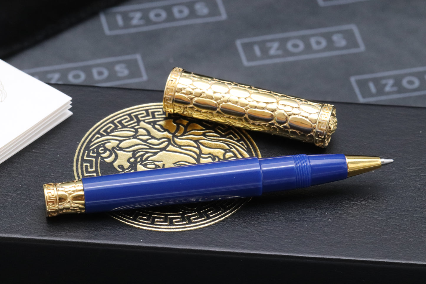 Omas for Gianni Versace Blue Gold Fountain Pen and Ballpoint Pen Set - UNUSED