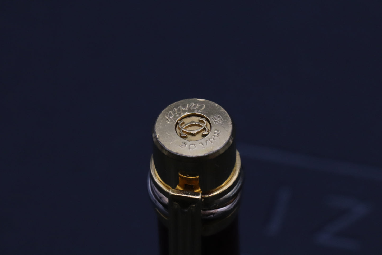 Cartier Must de Cartier Red Black Marble Lacquer Fountain Pen