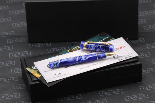 Conway Stewart Belliver White Whirl Fountain Pen - IB Nib