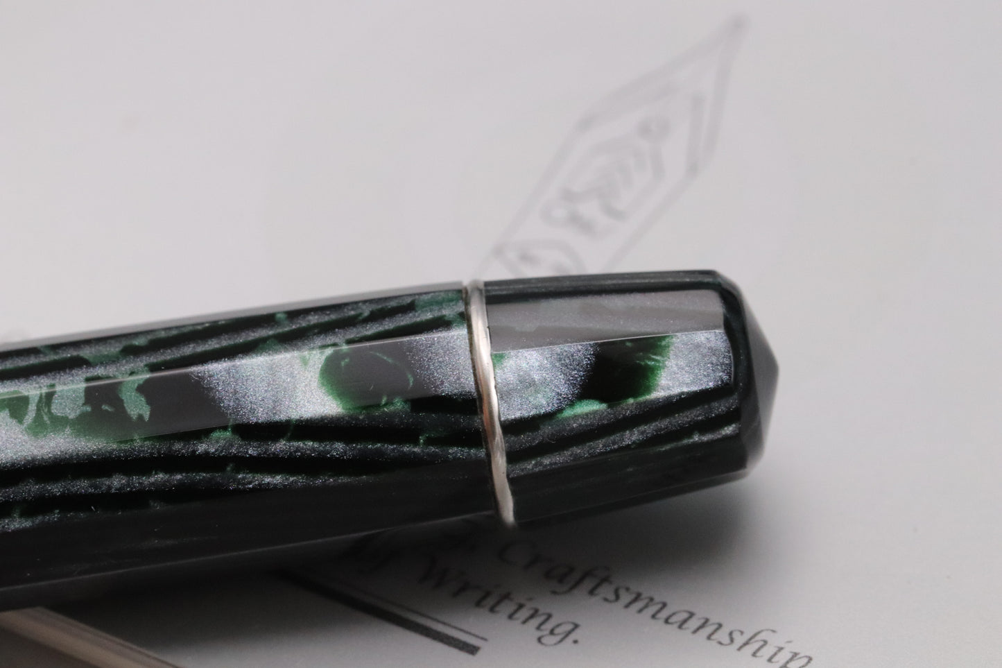 Omas Paragon Arco Verde Celluloid HT Trim Fountain Pen - Extra Flessible Nib