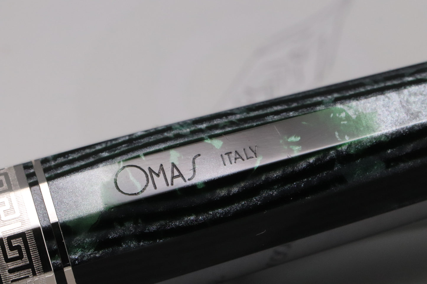 Omas Paragon Arco Verde Celluloid HT Trim Fountain Pen - Extra Flessible Nib