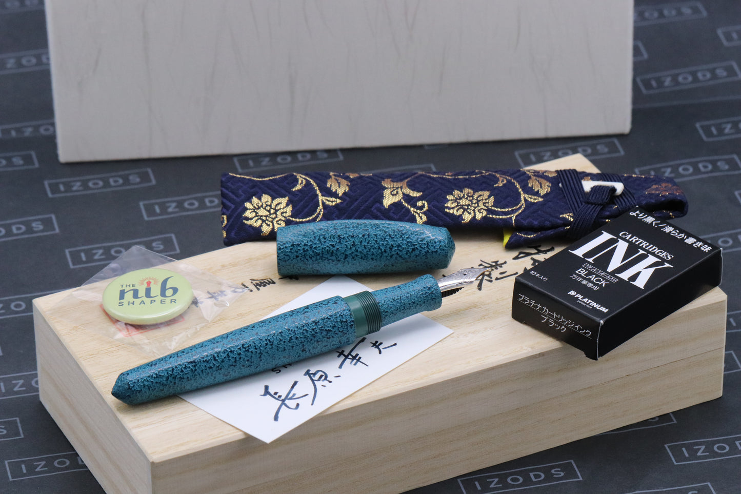 Nakaya Dorsal Fin 1 Midori Ishime Fountain Pen - Yukio Nagahara Nib Grind