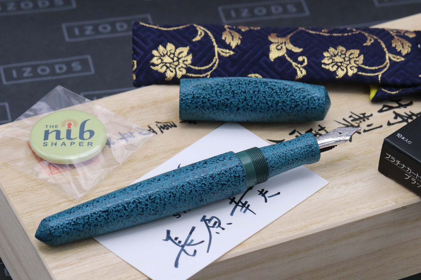 Nakaya Dorsal Fin 1 Midori Ishime Fountain Pen - Yukio Nagahara Nib Grind