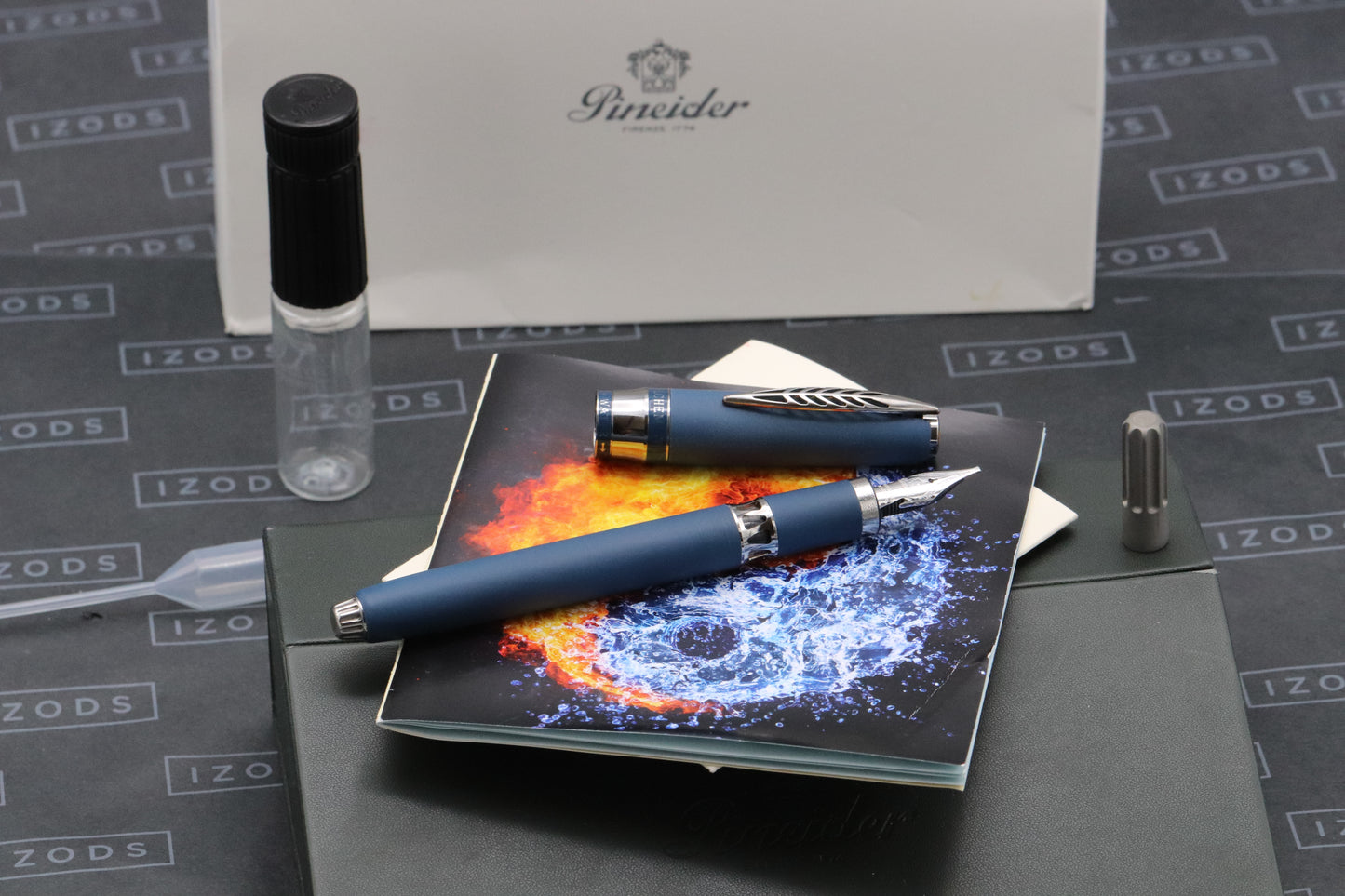 Pineider Alchemist Kilauea Blue Fountain Pen - Stub Nib