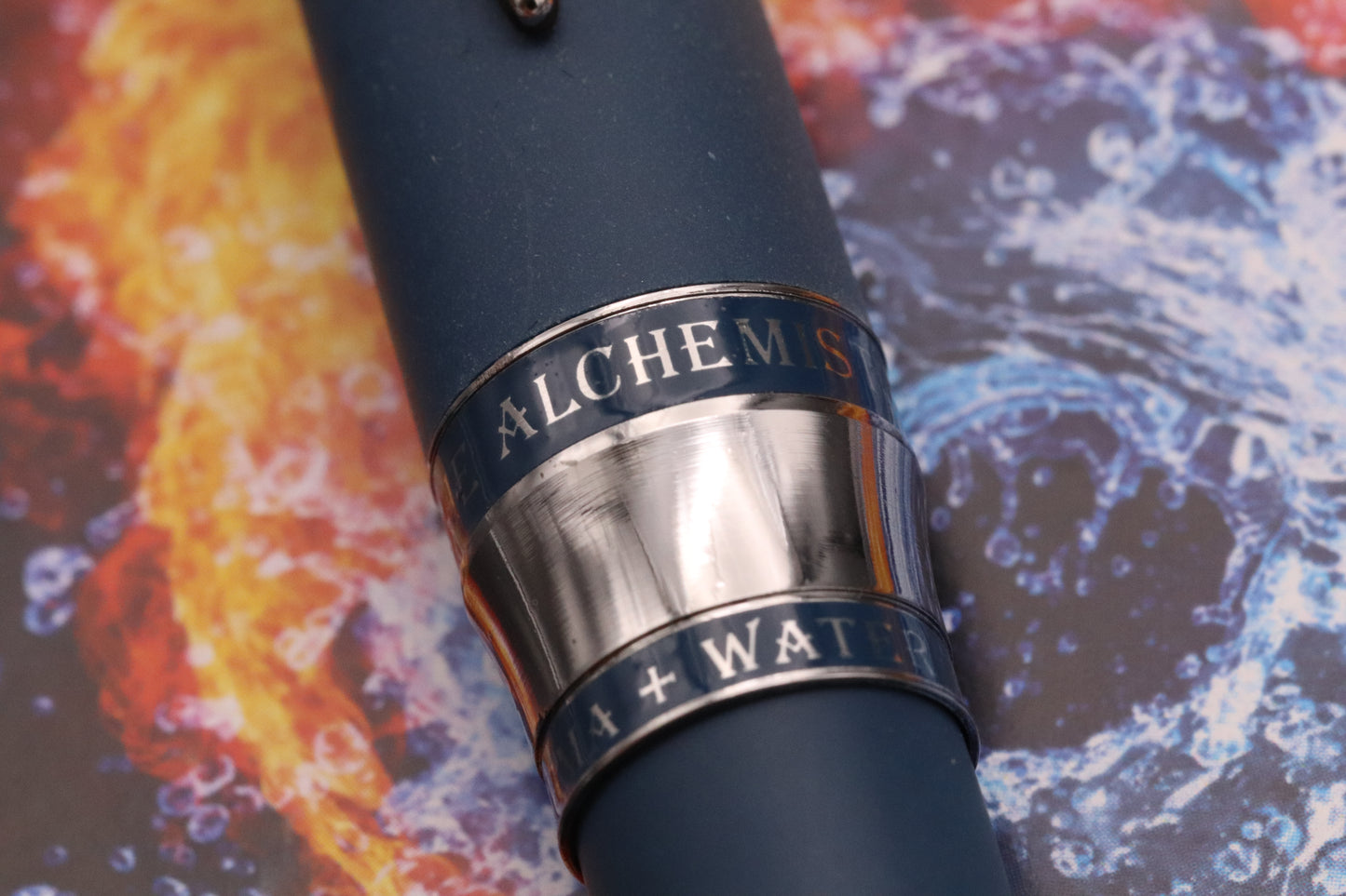 Pineider Alchemist Kilauea Blue Fountain Pen - Stub Nib