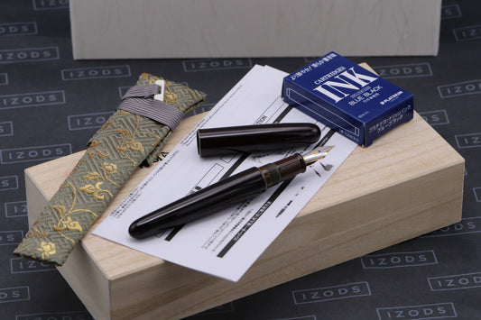 Nakaya Portable Cigar Heki-tamenuri Fountain Pen - Broad Nib - DIPPED