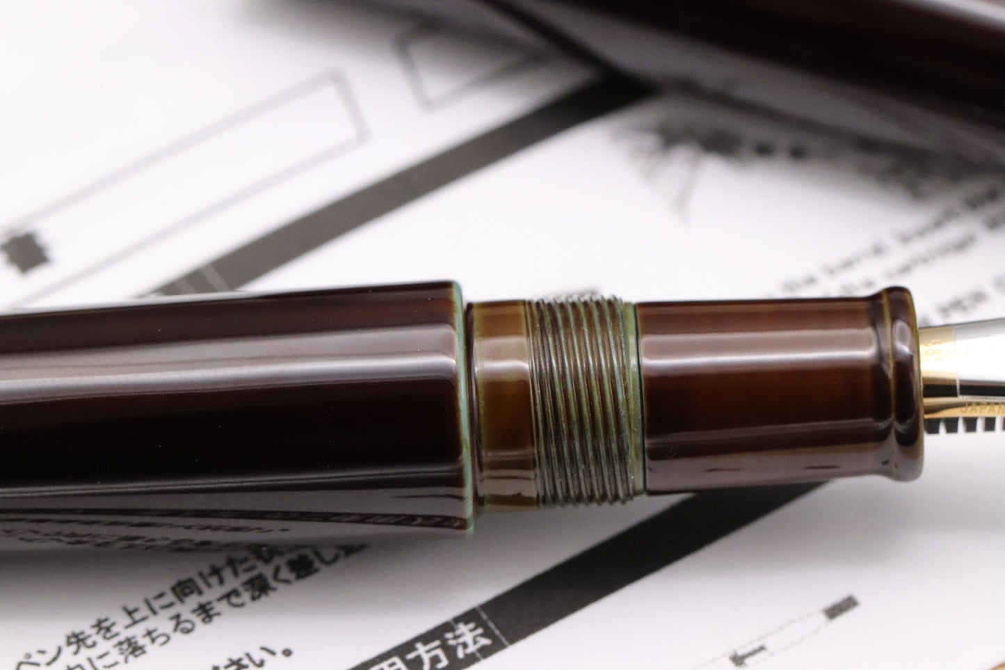 Nakaya Portable Cigar Heki-tamenuri Fountain Pen - Broad Nib - DIPPED