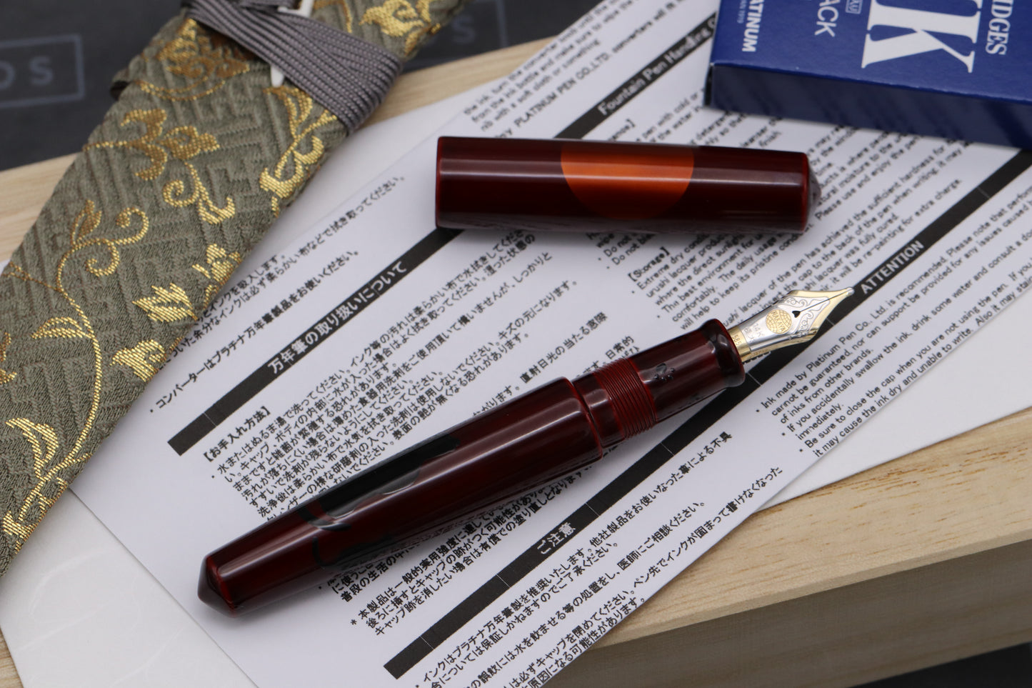 Nakaya Piccolo Cigar Moon Cat Fountain Pen - Double Broad Nib - DIPPED