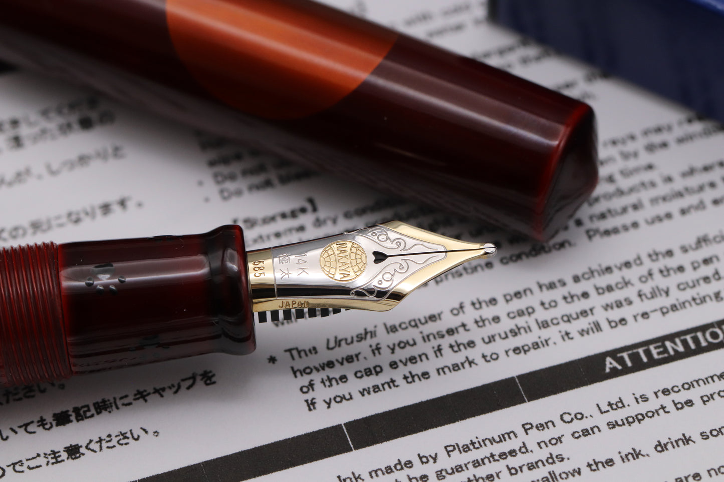 Nakaya Piccolo Cigar Moon Cat Fountain Pen - Double Broad Nib - DIPPED