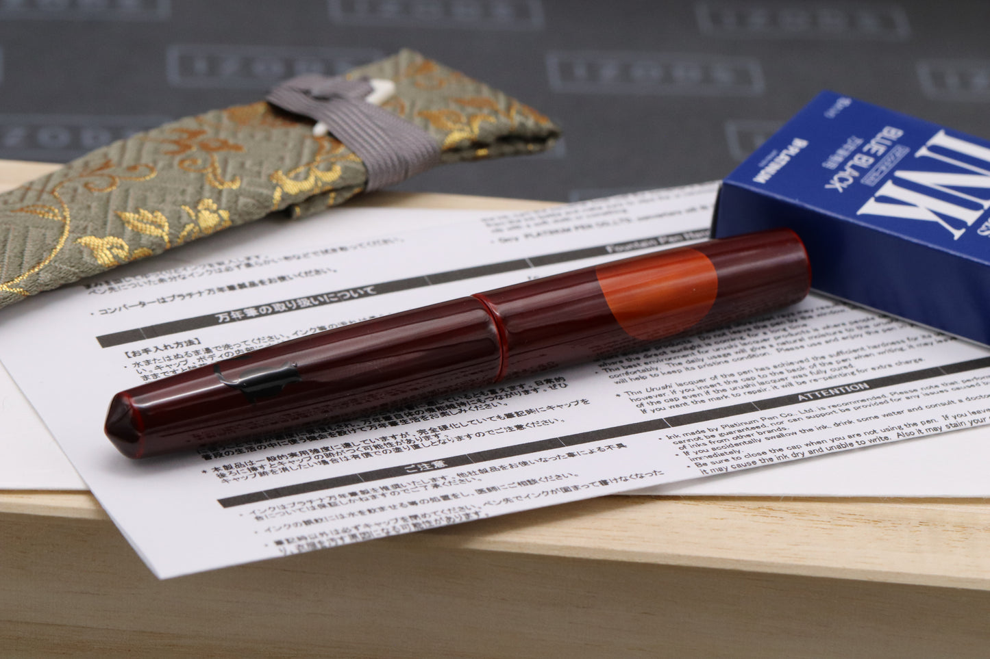 Nakaya Piccolo Cigar Moon Cat Fountain Pen - Double Broad Nib - DIPPED
