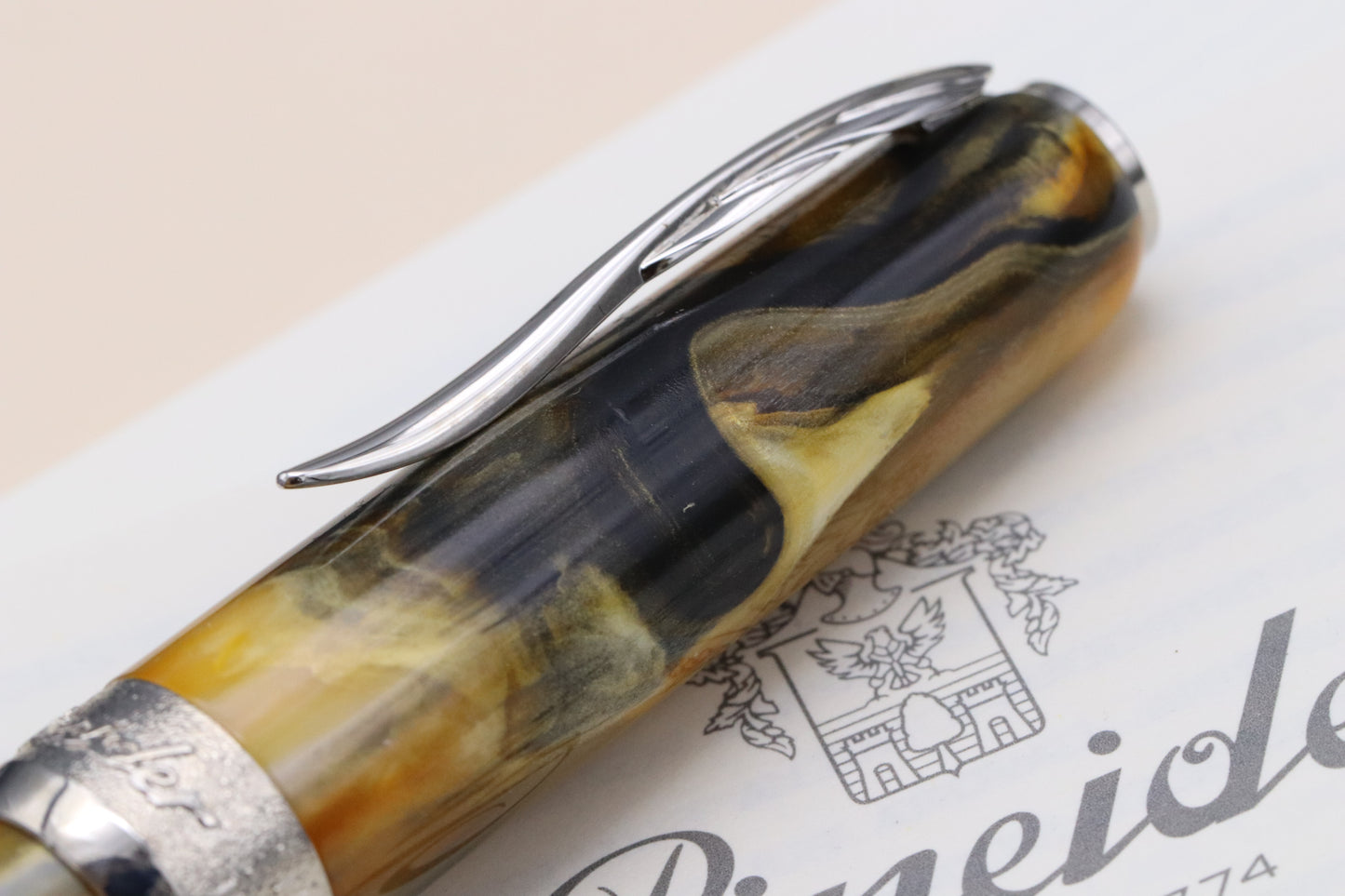 Pineider La Grande Bellezza Gemstones Tigers Eye Fountain Pen - Fine Nib