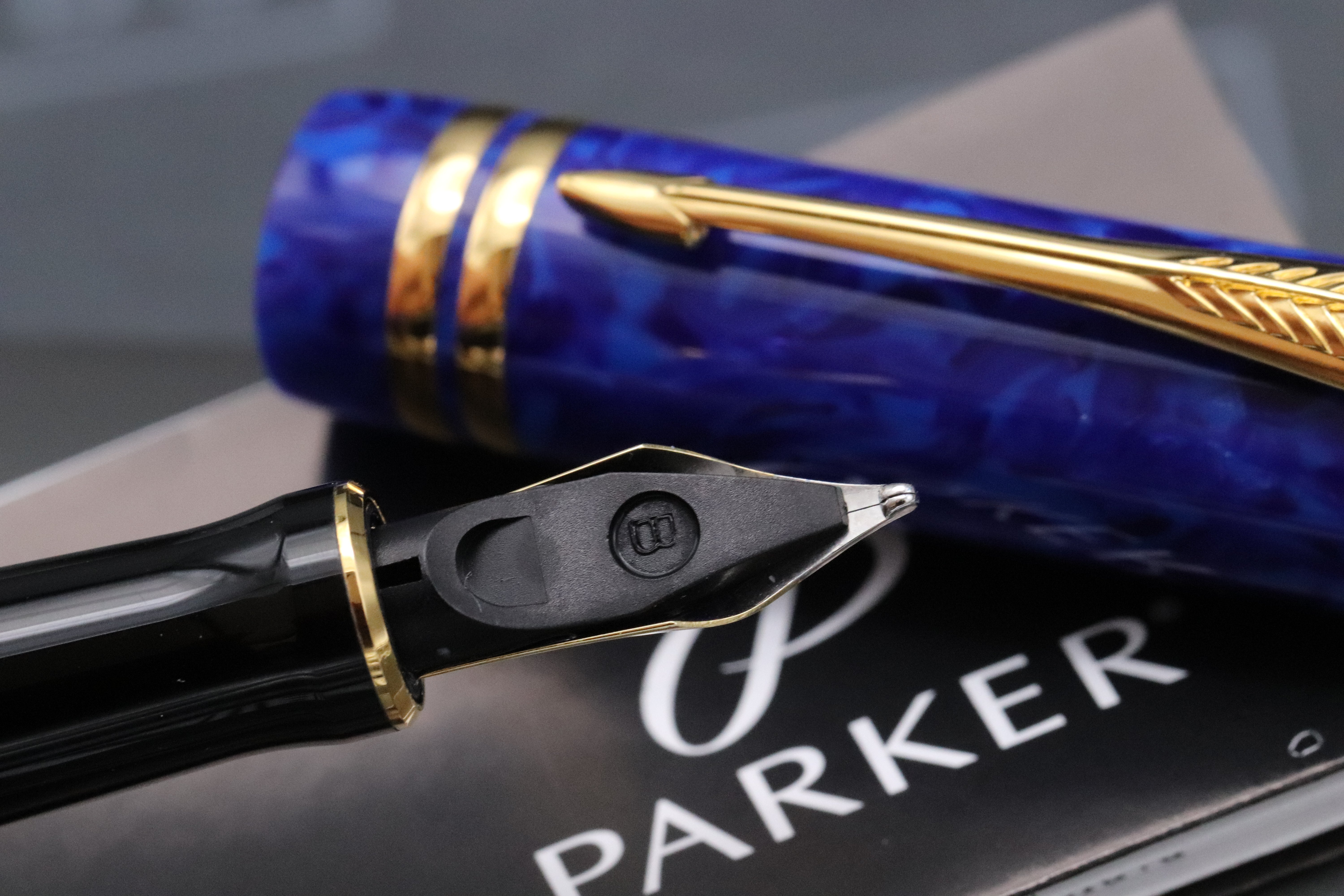 筆記具 PARKER Duofold lnternational Lapis Blue Parker Duofold International Blue Lapis Fountain Pen – IZODS