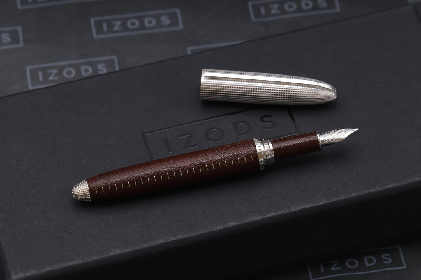Louis Vuitton Doc Cuir Brown Leather Fountain Pen - Broad Nib
