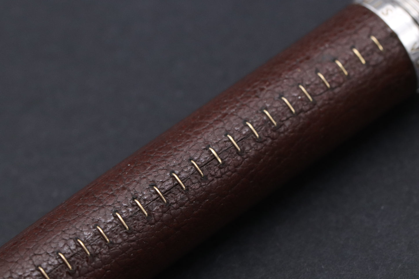 Louis Vuitton Doc Cuir Brown Leather Fountain Pen - Broad Nib